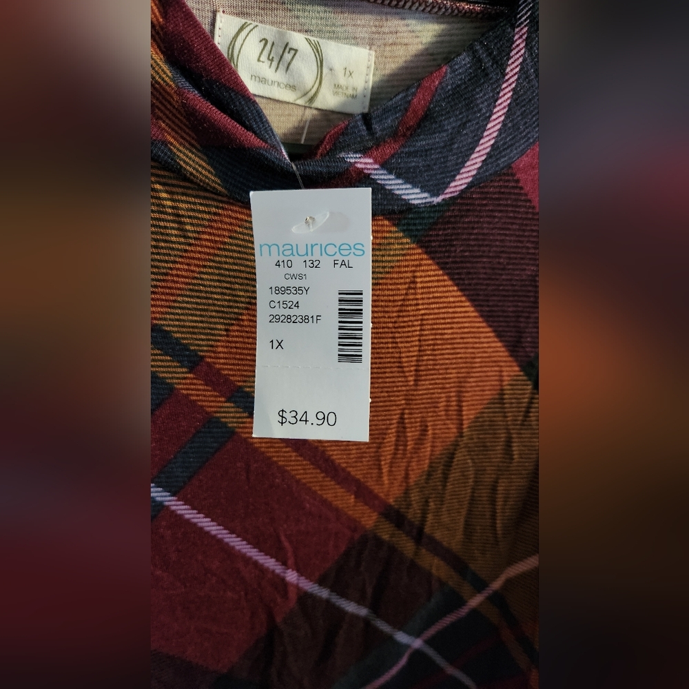 Plaid Long Sleeve Dress - Picture 3 of 4
